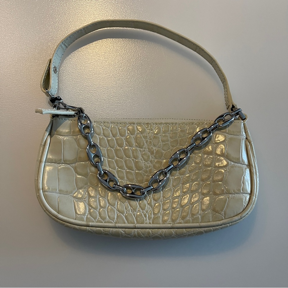 By Far mini rachel Croco embossed cowhide leather exterior women handbag